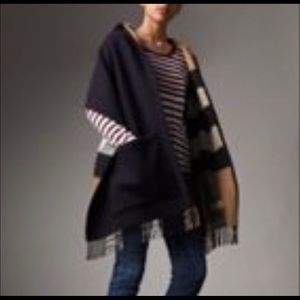 Burberry Helene Check Wool & Cashmere Hooded Wrap